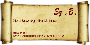 Szikszay Bettina névjegykártya