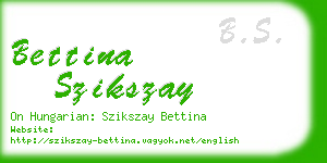 bettina szikszay business card